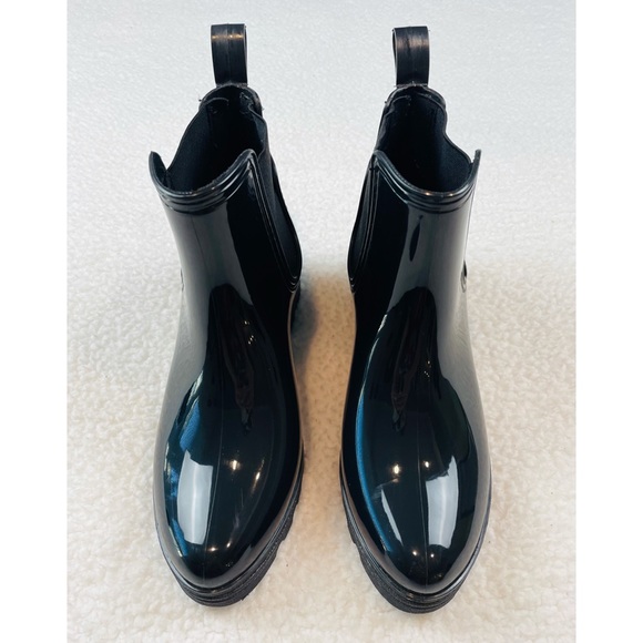 FRENCH CONNECTION • Black Chelsea Ankle Rain Boots - Picture 3 of 16